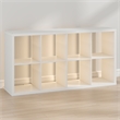 Furinno CUBICLE LED Lights 8-Cube Reversible Extra Thick Frame Bookcase White