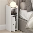 Furinno FULDA 4-Tier Adjustable Narrow Nightstand Bedside Table/Door 24H White