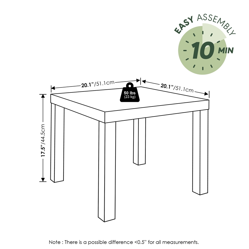 Furinno CLASSIC Coffee/Side Tables Set 1.8 Inch Thick Tabletop Amber Pine