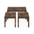 Furinno CLASSIC Coffee/Side Tables Set 1.8 Inch Thick Tabletop Amber Pine