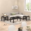 Furinno CLASSIC Coffee/Side Tables Set 1.8 Inch Thick Tabletop Black