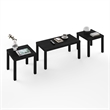 Furinno CLASSIC Coffee/Side Tables Set 1.8 Inch Thick Tabletop Black