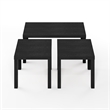 Furinno CLASSIC Coffee/Side Tables Set 1.8 Inch Thick Tabletop Black