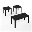 Furinno CLASSIC Coffee/Side Tables Set 1.8 Inch Thick Tabletop Black