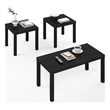 Furinno CLASSIC Coffee/Side Tables Set 1.8 Inch Thick Tabletop Black