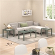 Furinno CLASSIC Coffee/Side Tables Set 1.8 Inch Thick Tabletop Sage Green