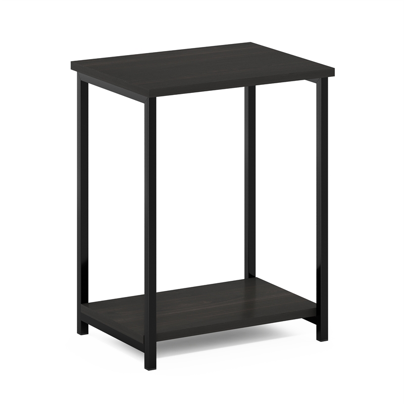 Furinno SIMPLISTIC 2-Tier Metal Frame Open Nightstand End/Side Table Espresso
