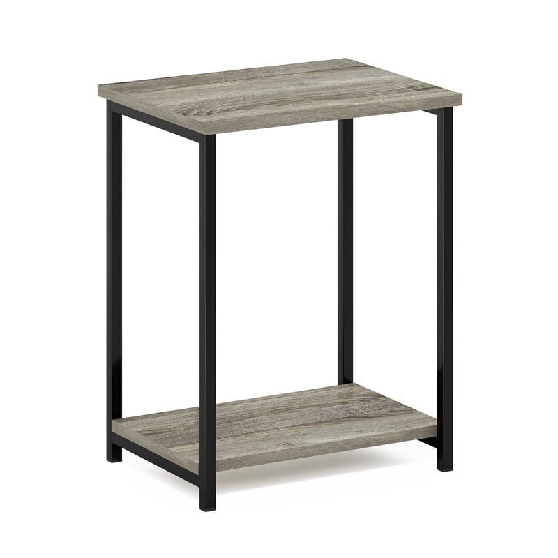 Furinno SIMPLISTIC 2-Tier Metal Frame Open Nightstand End/Side Table French Oak