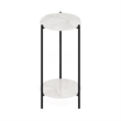 Furinno BESI 2-Tier Plant Stand Metal Flower Pot Outdoor/Indoor Marble White
