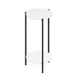 Furinno BESI 2-Tier Round Plant Stand Metal Flower Pot Outdoor/Indoor White