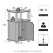 Furinno JUST 3-Tier Open Nightstand with Door Cabinet Side/End Table Espresso