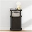 Furinno JUST 3-Tier Open Nightstand with Door Cabinet Side/End Table Espresso