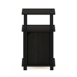 Furinno JUST 3-Tier Open Nightstand with Door Cabinet Side/End Table Espresso
