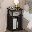 Furinno JUST 3-Tier Open Nightstand with Door Cabinet Side/End Table Espresso