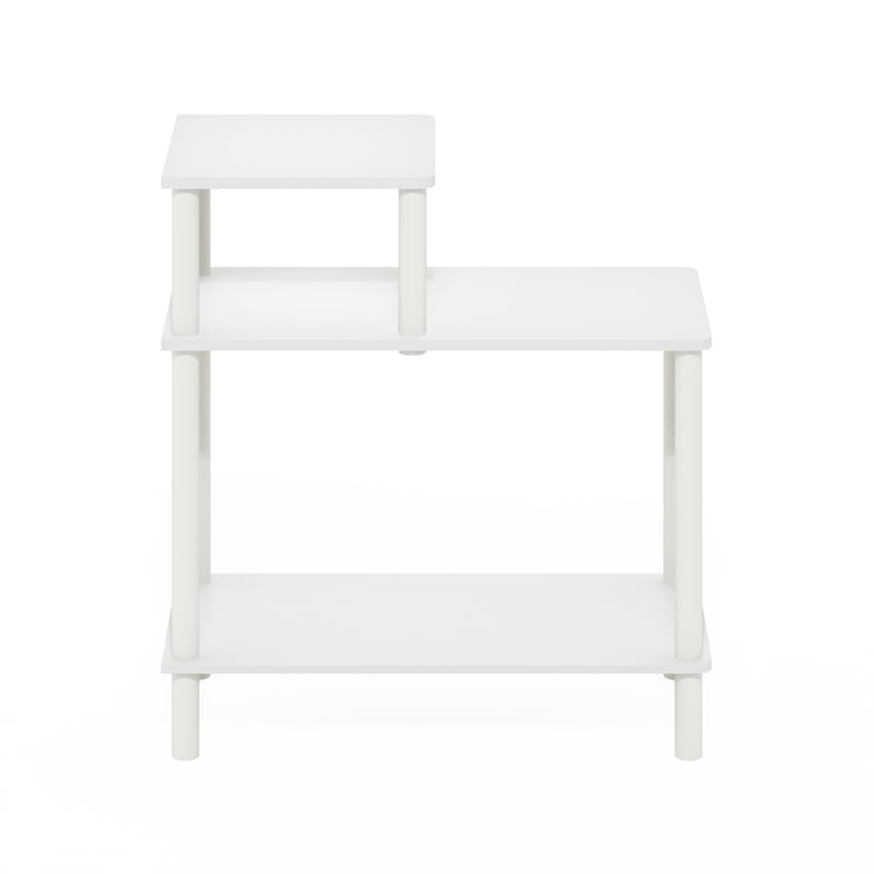 Furinno TURN-N-TUBE 3-Tier Open Nightstand Toolless Side/End Table White