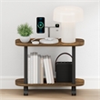 Furinno TURN-N-TUBE 2-Tier Oval Nightstand/Wheels Round Corner Amber Pine