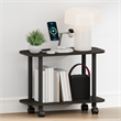 Furinno TURN-N-TUBE 2-Tier Oval Nightstand/Wheels Round Corner Espresso
