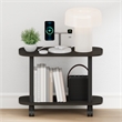 Furinno TURN-N-TUBE 2-Tier Oval Nightstand/Wheels Round Corner Espresso