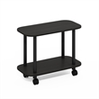 Furinno TURN-N-TUBE 2-Tier Oval Nightstand/Wheels Round Corner Espresso