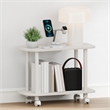 Furinno TURN-N-TUBE 2-Tier Oval Nightstand/Wheels Round Corner White