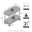 Furinno TURN-N-TUBE 2-Tier Oval Nightstand/Wheels Round Corner White