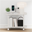 Furinno TURN-N-TUBE 2-Tier Oval Nightstand/Wheels Round Corner White