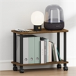 Furinno TURN-N-TUBE 2-Tier Toolless Nightstand/Wheels Round Corner Amber Pine