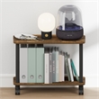 Furinno TURN-N-TUBE 2-Tier Toolless Nightstand/Wheels Round Corner Amber Pine