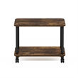 Furinno TURN-N-TUBE 2-Tier Toolless Nightstand/Wheels Round Corner Amber Pine