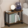 Furinno TURN-N-TUBE 2-Tier Toolless Nightstand/Wheels Round Corner Amber Pine