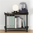 Furinno TURN-N-TUBE 2-Tier Open Toolless Nightstand/Wheels Round Corner Espresso