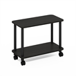 Furinno TURN-N-TUBE 2-Tier Open Toolless Nightstand/Wheels Round Corner Espresso
