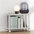 Furinno TURN-N-TUBE 2-Tier Open Toolless Nightstand/Wheels Round Corner White