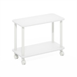 Furinno TURN-N-TUBE 2-Tier Open Toolless Nightstand/Wheels Round Corner White