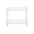 Furinno TURN-N-TUBE 2-Tier Open Toolless Nightstand/Wheels Round Corner White