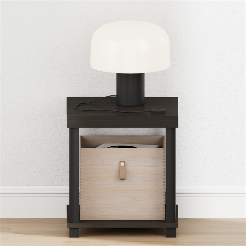 Furinno TURN-N-TUBE 2-Tier Thick Tabletop Toolless Open Nightstand Espresso