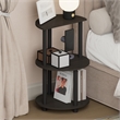 Furinno TURN-N-TUBE 3-Tier Half Round Table Top Nightstand End Table Espresso
