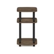 Furinno JUST 3-Tier Turn-N-Tube Nightstand Round Curve Corner Columbia Walnut