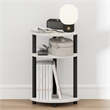 Furinno TURN-N-TUBE 3-Tier Oval Toolless Narrow Nightstand Side/End Table White