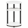 Furinno TURN-N-TUBE 3-Tier Oval Toolless Narrow Nightstand Side/End Table White