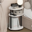 Furinno TURN-N-TUBE 3-Tier Oval Toolless Narrow Nightstand Side/End Table White