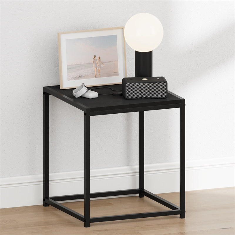 Furinno CAMNUS Metal Frame Nightstand Toolless Side/End Table Americano