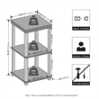 Furinno TURN-N-TUBE 3-Tier Thick Tabletop Toolless Open Nightstand Espresso