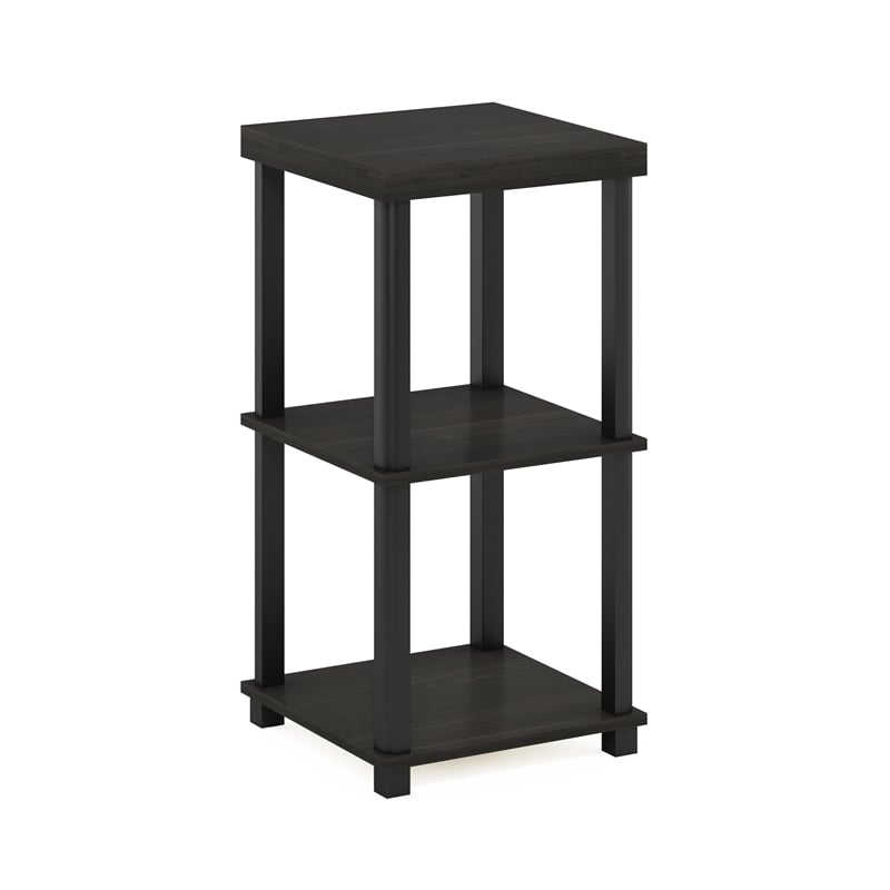 Furinno TURN-N-TUBE 3-Tier Thick Tabletop Toolless Open Nightstand Espresso