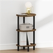 Furinno TURN-N-TUBE 3-Tier Toolless Oval Nightstand Side/End Table Amber Pine