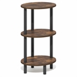 Furinno TURN-N-TUBE 3-Tier Toolless Oval Nightstand Side/End Table Amber Pine