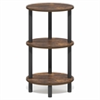 Furinno TURN-N-TUBE 3-Tier Toolless Oval Nightstand Side/End Table Amber Pine