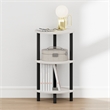 Furinno TURN-N-TUBE 3-Tier Toolless Oval Narrow Nightstand Side/End Table White