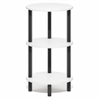 Furinno TURN-N-TUBE 3-Tier Toolless Oval Narrow Nightstand Side/End Table White