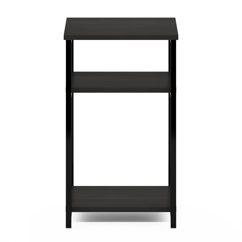 Furinno JUST 3-Tier Metal Frame Nightstand Open Shelve End/Side Table Espresso
